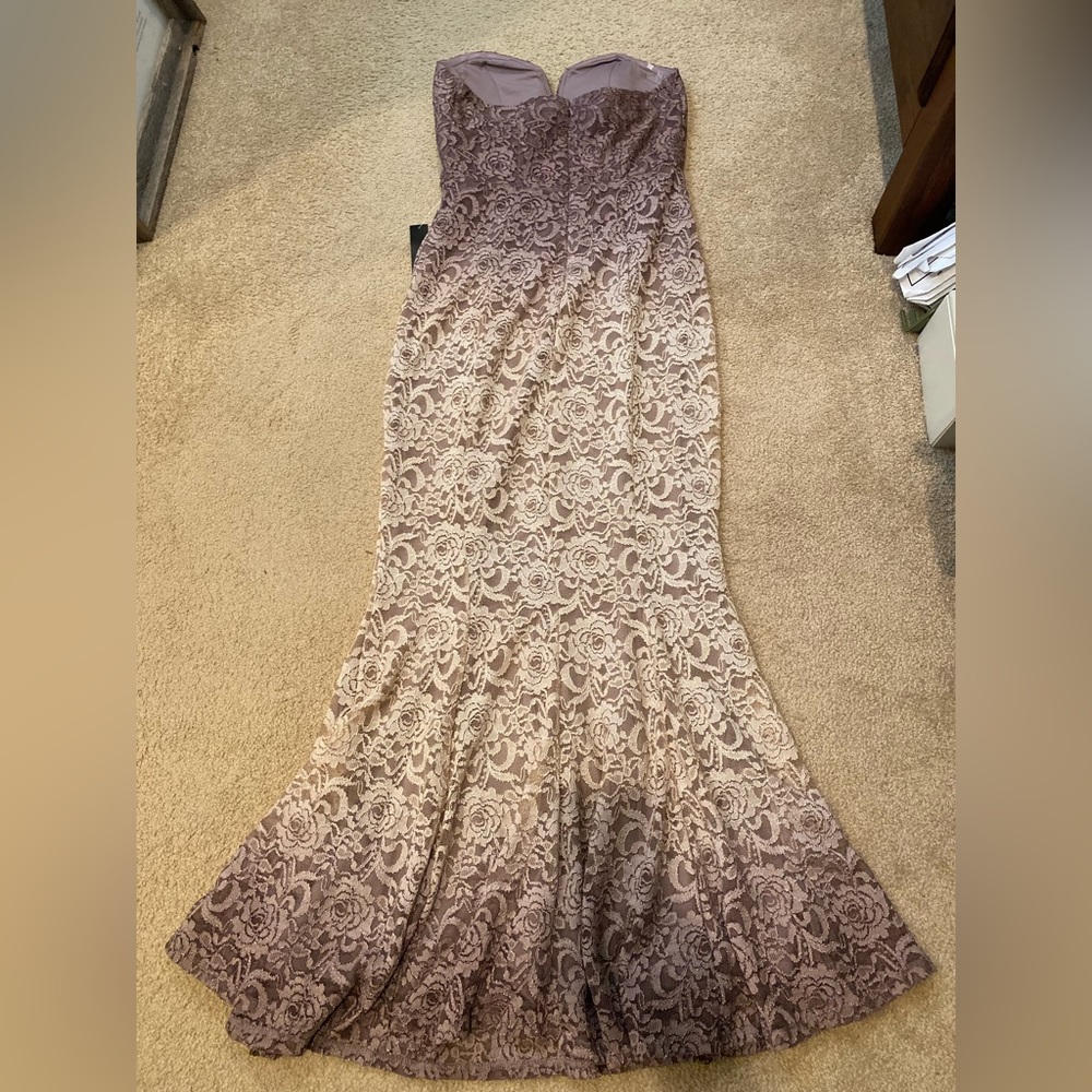 Women’s strapless floral faded dress